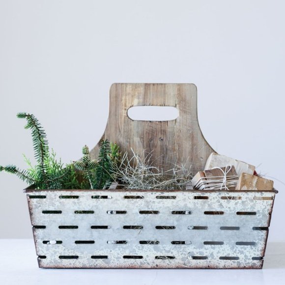 Metal & Wood Caddy 12x16